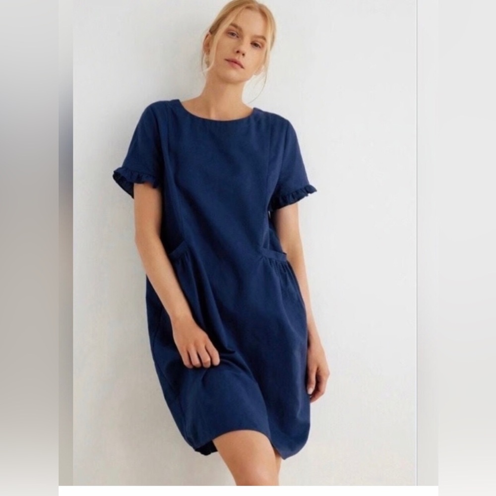 NWT - Grae Cove Navy Linen Dress - Size Medium